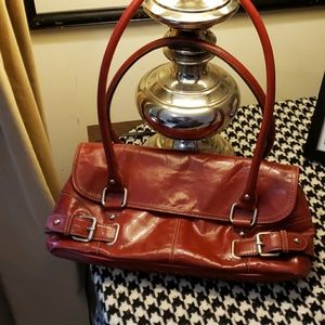 USED Small red handbag, BASS.